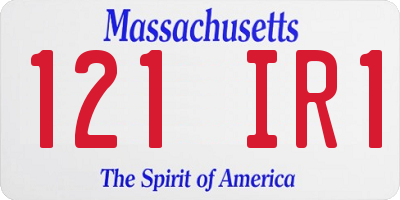 MA license plate 121IR1