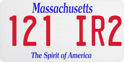 MA license plate 121IR2