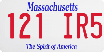MA license plate 121IR5
