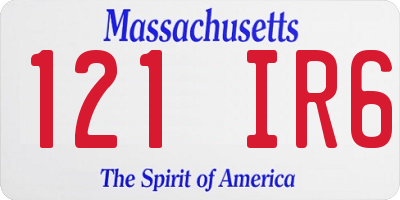 MA license plate 121IR6
