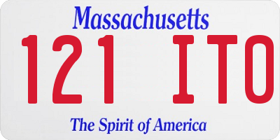 MA license plate 121IT0
