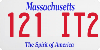 MA license plate 121IT2