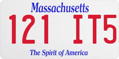 MA license plate 121IT5