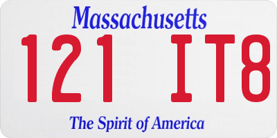 MA license plate 121IT8