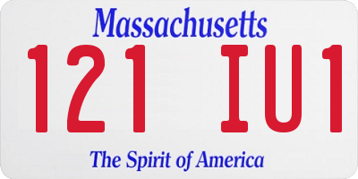 MA license plate 121IU1