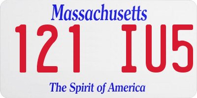 MA license plate 121IU5