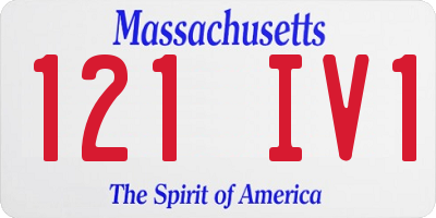 MA license plate 121IV1