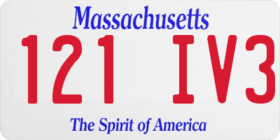 MA license plate 121IV3