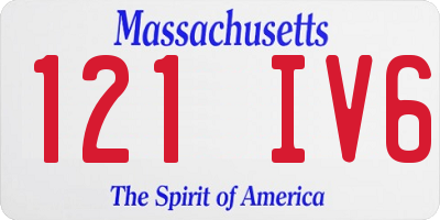 MA license plate 121IV6