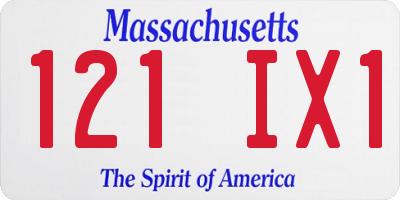 MA license plate 121IX1