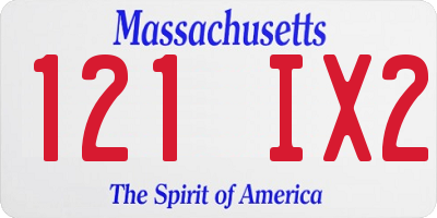 MA license plate 121IX2