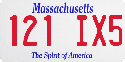 MA license plate 121IX5