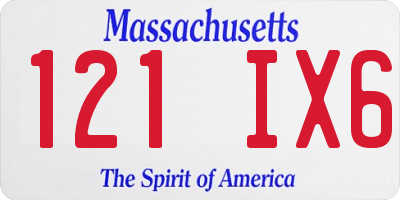 MA license plate 121IX6
