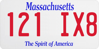 MA license plate 121IX8