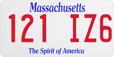 MA license plate 121IZ6