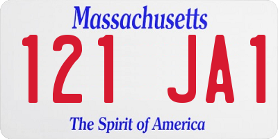 MA license plate 121JA1
