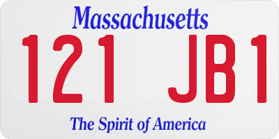 MA license plate 121JB1