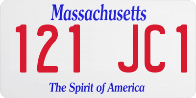 MA license plate 121JC1