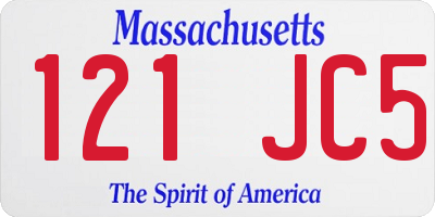 MA license plate 121JC5