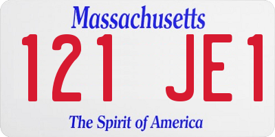 MA license plate 121JE1