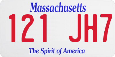MA license plate 121JH7
