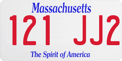 MA license plate 121JJ2