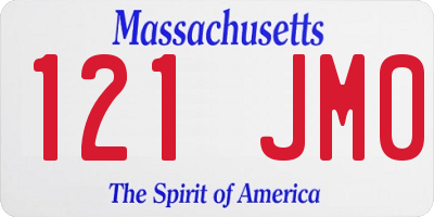 MA license plate 121JM0