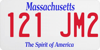 MA license plate 121JM2