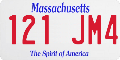 MA license plate 121JM4