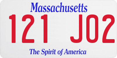 MA license plate 121JO2