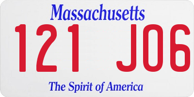 MA license plate 121JO6