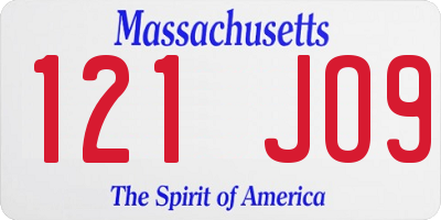 MA license plate 121JO9