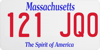 MA license plate 121JQ0