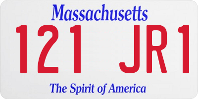 MA license plate 121JR1