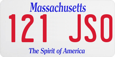 MA license plate 121JS0
