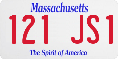 MA license plate 121JS1