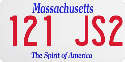 MA license plate 121JS2