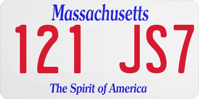 MA license plate 121JS7