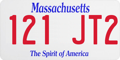 MA license plate 121JT2