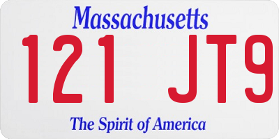 MA license plate 121JT9