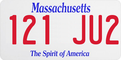 MA license plate 121JU2