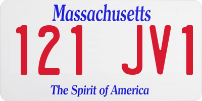 MA license plate 121JV1
