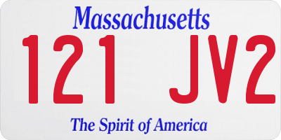 MA license plate 121JV2