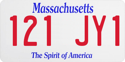 MA license plate 121JY1