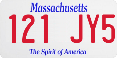 MA license plate 121JY5