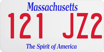 MA license plate 121JZ2