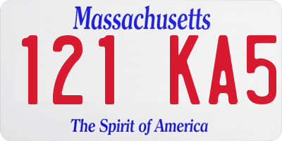 MA license plate 121KA5