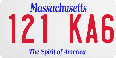 MA license plate 121KA6