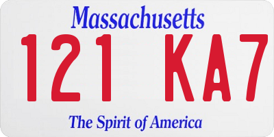 MA license plate 121KA7