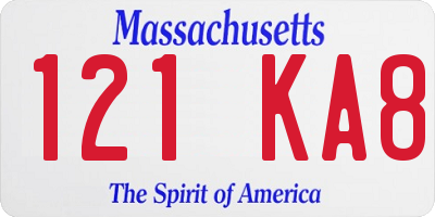 MA license plate 121KA8